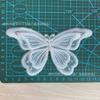 Tecido de Organza Dupla Camada Bordado Borboleta Lantejoula Tridimensional Aplique de Tecido Mariposa Grande Bordado com Contas Acessórios para Vestuário