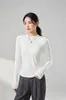 Estética Minimalista Lenzing Modal Amigable con la Piel Base Suave Cuello Alto/Redondo Corte Ajustado Manga Larga Camiseta Base