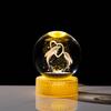 Bola de cristal de animal pequeño tallada con láser, luz nocturna, base única, comercio exterior, estilo más vendido transfronterizo, una generación de cabello
