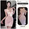 No se pierda la noche correcta lencería sensual sexy encaje vestido halter deseo puro qqny profundo V pijama tentación uniforme mujer