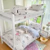 Juego de Tres Piezas de Cama para Dormitorio Estudiantil de Algodón Puro, Funda de Edredón de Algodón para Estudiante Universitario, Juego Completo de Colchón, Sábana Plana y Sábana Ajustable Seis Piezas