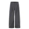 Y6085 Calça de Terno Masculina Listrada com Caimento Solto e Perna Larga, Estilo Americano Neutro da High Street, Estilo Retro Old Money