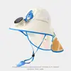 Sombrero con Ventilador Solar para Niños, Sombrero de Verano Delgado con Visera Grande para Proteger del Sol, Sombrero Tipo Chal para Niños y Niñas, Sombrero de Copa Abierta para Bebés