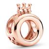 Pingente de animal de amor banhado a ouro rosa em liga com contas em forma de coração e contas grandes com furos, acessórios para pulseira de contas soltas faça você mesmo