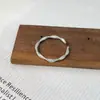Anillo de Plata de Ley S925 Tiqi Estilo Coreano Moda Anillo Abierto Retorcido Cruzado para Mujer, Simple Punto de Perla Doble Capa Apilable Tendencia