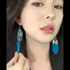 Pendientes de Rafia con Forma de Gota de Agua Estilo Vacacional Pequeños Frescos Moda Simple Versátil Diseño de Pendientes Pendientes de Nicho Venta al por Mayor