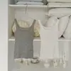 Camisola de Ganchillo con Cuello Redondo de Lana para Mujer, Estilo Delgado de Primavera y Verano, Capa Base de Alta Elasticidad, Corte Ajustado, Top sin Mangas para Ropa de Abrigo