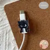 Protector de cable de datos de gato negro lindo 2D, diseñado para prevenir roturas, para cables de datos de teléfono Tipo-C