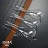 Venta al por mayor directa de fábrica cuchara auspiciosa desechable transparente empaque independiente cuchara de plástico arroz frito tamales 18 cm cuchara grande