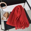 Bufanda de Mohair de Color Sólido Nueva para Pareja Invierno Cálida Engrosada Estilo Coreano Versátil Larga Estudiante para Chica