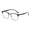 Armazón de Espejo de Ceja de Medio Marco para Hombres con Miopía, Graduación Personalizable, Luz Azul Anti-Luz, Armazón de Ceja sin Graduación, Armazón de Lentes Artístico Estilo Tecnológico