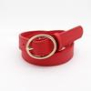 Cinturón circular ovalado Joker de moda coreana al por mayor de fábrica, cinturón decorativo de PU fino para jeans para mujer, cinturón para mujer