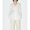 Et Camisa Feminina de Manga Longa com Decote V e Design de Cinto, Estilo Primavera Nova 2026, Top Elegante e Versátil