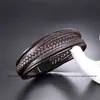 Pulsera de acero de titanio tejida explosiva de cuero cuero hecha a mano para hombre pulsera de acero inoxidable pulsera salida de fábrica
