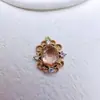 Colgante Individual de Oro Recubierto de Cobre con Circonita Microincrustada Hueco Accesorios de Joyería DIY Material Hecho a Mano