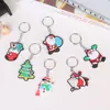 Chaveiro de PVC de desenho animado de Natal, pequeno artigo, presente criativo, pingente de bolsa, chaveiro, atacado