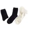 Calcetines de terciopelo de visón para mujer, calcetines de media pantorrilla, mullidos de otoño e invierno, forrados de felpa, engrosados, calcetines blancos de maternidad, calcetines cálidos para fitness y yoga para mujer