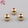 Cuentas Sólidas Brillantes de Retención de Color Alto Chapadas en Oro de Cobre Puro de 18K Transferencia Cuentas Pequeñas de Oro Cuentas Espaciadoras para Joyería DIY Hechas a Mano