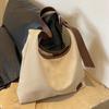 Bolsa de Lona para Mulheres, Grande Capacidade, Nova Bolsa de Ombro Estilo Balde Versátil Outono e Inverno 2026, Bolsa de Tecido para Aula e Trajeto Bolsa Tote
