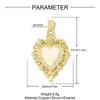 Colgante de Collar DIY de Estrella Hueca Corazón Transfronterizo de Cobre y Circonita para Mujer, Chapado en Oro Real de 18K, Accesorios de Joyería de Corazón para Mamá