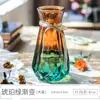 Vaso Vidro Transparente Sala de Estar Arranjo de Flores Escandinavo Hidropônico Bambu Rico Moderno Simples Garrafa de Flor Seca Cultura em Água Rabanete Verde Grande