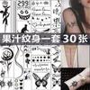 30 pegatinas de tatuajes de plantas, jugos, hierbas, resistentes al agua, para mujeres, duraderas, para hombres, en inglés, sencillas.
