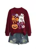 Sudadera linda y divertida de Halloween para mujer con diseño de fantasma, moño, flor, calabaza, murciélago para Amazon, Wish y tiendas independientes