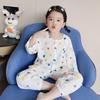 Conjunto de Ropa de Casa de Crepé de Verano 2025 para Niños Padre-Hijo Algodón Traje de Aire Acondicionado Pijamas para Niños y Niñas Tiktok Kuaishou