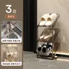 Sapateira multicamadas para apartamentos de aluguel, economizadora de espaço, organizador de sapatos fácil de usar para trás da porta, prateleira de armazenamento para dormitórios, sapateira inclinada elegante e moderna