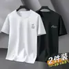 Compra Uno y Llévate Otro Gratis Camiseta Unisex de Manga Corta de Verano, Camiseta Base de Corte Holgado, Top de Camiseta de Marca de Moda de Media Manga para Estudiante Hombre