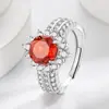 Douyin Venta Caliente Anillo de Gemas de Colores Corte Rosa Paparazzi Joyería de Diamante de Alto Carbono Brillante Transfronteriza Transmisión en Vivo Dropshipping