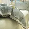 Nuevo Conjunto de Cuatro Piezas de Franela con Encaje Estilo Hepburn Algodón Completo Ribete de Encaje Funda Nórdica Juego de Sábanas para Dormitorio Comercio al por Mayor