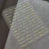 Adesivos de unha com letras em inglês em relevo dourado, adesivos adesivos populares em preto e branco, decorações de unha 3D versáteis atacado