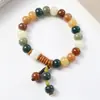 Pulsera de Raíz de Bodhi de Dunhuang de Natillas de Múltiples Tesoros Naturales Pulsera Suave para Dedo Envolvente de Garra de Gato Pulsera de Bodhi Estrella y Luna Wenwan Venta al por Mayor