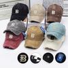 Gorra de béisbol para hombre, estilo urbano, con múltiples combinaciones, rasgada, bordada con letras, de algodón lavado antiguo para primavera y verano.