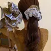 Diademas de Tela Rayadas Retro Japonesas y Coreanas de Doble Capa, Coleteros Exquisitos de Alta Gama, Accesorios para el Cabello Versátiles de Moda para Otoño e Invierno para Mujeres
