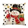 Funda de almohada navideña vintage con estampado de muñeco de nieve y cascanueces, funda de cojín decorativa para sofá de sala de estar, relleno de almohada no incluido