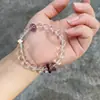 [Qi Púrpura del Este] Pulsera de Cristal Blanco Natural Diseño Original Femenino Pulsera de Cristal para Examen de Admisión Simple Versátil