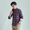 Camisa masculina de manga comprida da marca Tide versão coreana da juventude Xadrez slim camisa masculina venda direta da fábrica de uma geração de cabelo