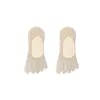 Calcetines de Verano de Algodón Peinado de Cinco Dedos para Mujer, Finos Transpirables Invisibles Cortos, Calcetines de Malla para Mujer, Calcetines para los Dedos, Salida de Fábrica
