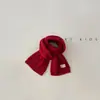 Cachecol Vermelho de Ano Novo para Crianças, Cachecol de Inverno Quente e Estiloso, Adequado para 1-8 Anos, Estilo Coreano para Vestir no Natal e Ano Novo