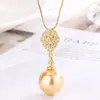 Joia Huabi Nova 2024 Base de Cobre Banhado a Ouro Inlaid Pérola de Ouro Conjunto de Temperamento Fashion Feminino 14mm Atacado