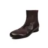 Botines Chelsea de piel lavada de alta calidad para el día a día, otoño/invierno 2026, tacón bajo grueso, punta redonda, botines cortos de piel auténtica para mujer, talla 42