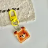 Llavero de Galleta Oso de Amor de Dibujos Animados Colgante de Corazón Dulce y Femenino para Mochila Escolar Regalo para Mejor Amigo Adorno Colgante Rosa