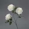 Flores Artificiales, Rosa Anna de Tres Cabezas, Arreglo Floral de Piso para Salón de Bodas, Decoración del Hogar, Flores Falsas, Venta al por Mayor desde Fabricante, Flores de Seda para Hotel