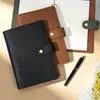 Cuaderno de Hojas Sueltas de Cuero Genuino Personalizado con Patrón de Lichi Vintage en Piel de Vaca, Bloc de Notas de Negocios, Regalo Corporativo con Impresión de Logo
