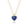 Collar de Acero Inoxidable con Colgante de Corazón de 12 Piedras de Nacimiento para Mujer, Estilo Europeo y Americano, Incrustaciones de Circonita, Cadena de Clavícula de Moda