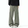 Pantalones impermeables forrados de polar para otoño e invierno, pantalones de trabajo rectos holgados de moda para hombre, pantalones casuales gruesos