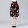 Falda de baile para personas de mediana edad y ancianos Falda Verano Vestido de madre para mujer talla grande Cintura suelta Falda midi Vestido de sol Falda floral
