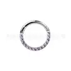 Anillo de Nariz Cerrado Jiangtai F136 de Titanio con Incrustación de Piedra Natural, Joyería para Piercing Corporal de Aleación de Titanio G23 de Venta Caliente Transfronteriza